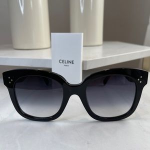 CELINE Cat Eye Acete Black Sunglasses Polarized